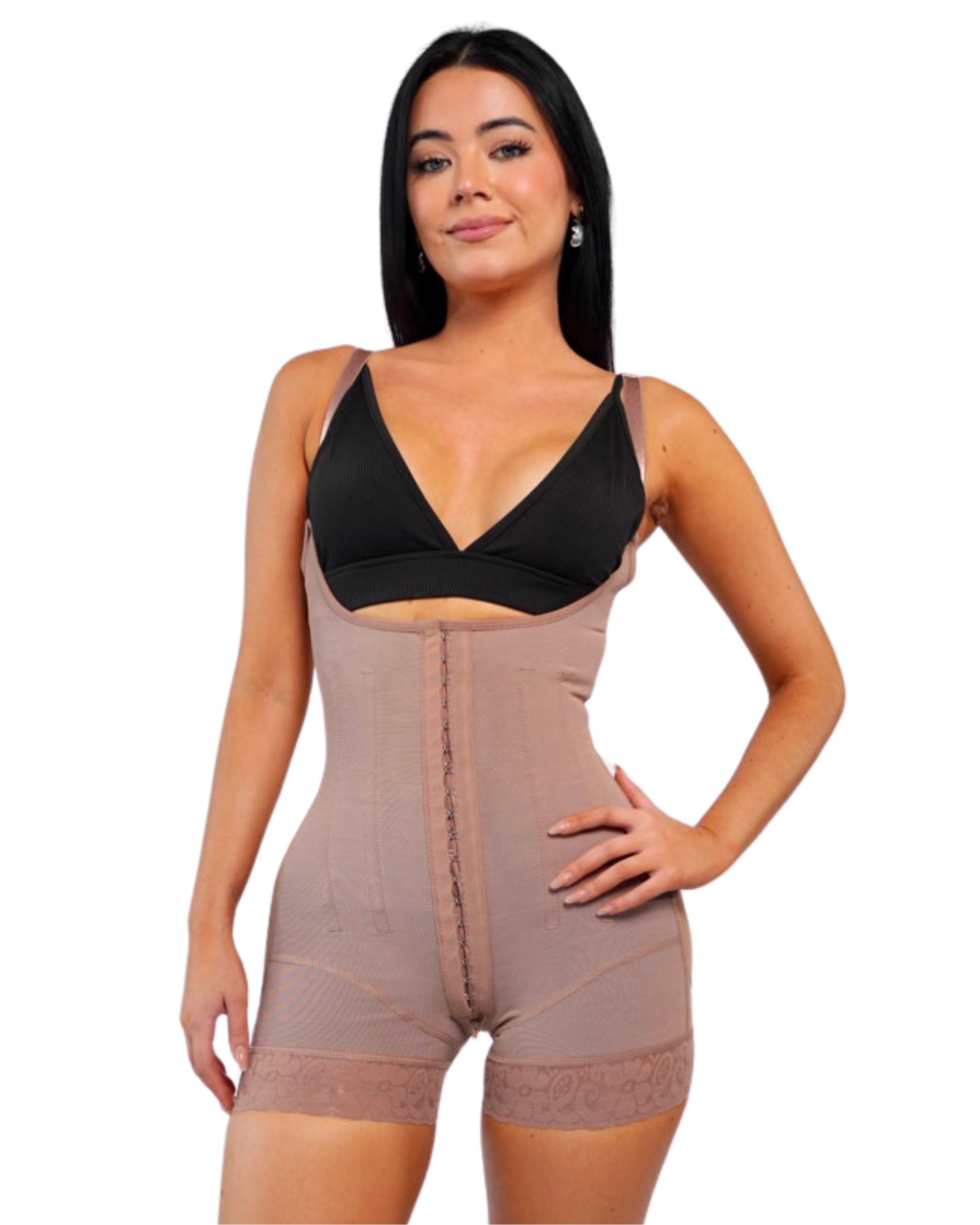 Fajas Colombianas Post Surgery Compression Long Bodysuit Hook And